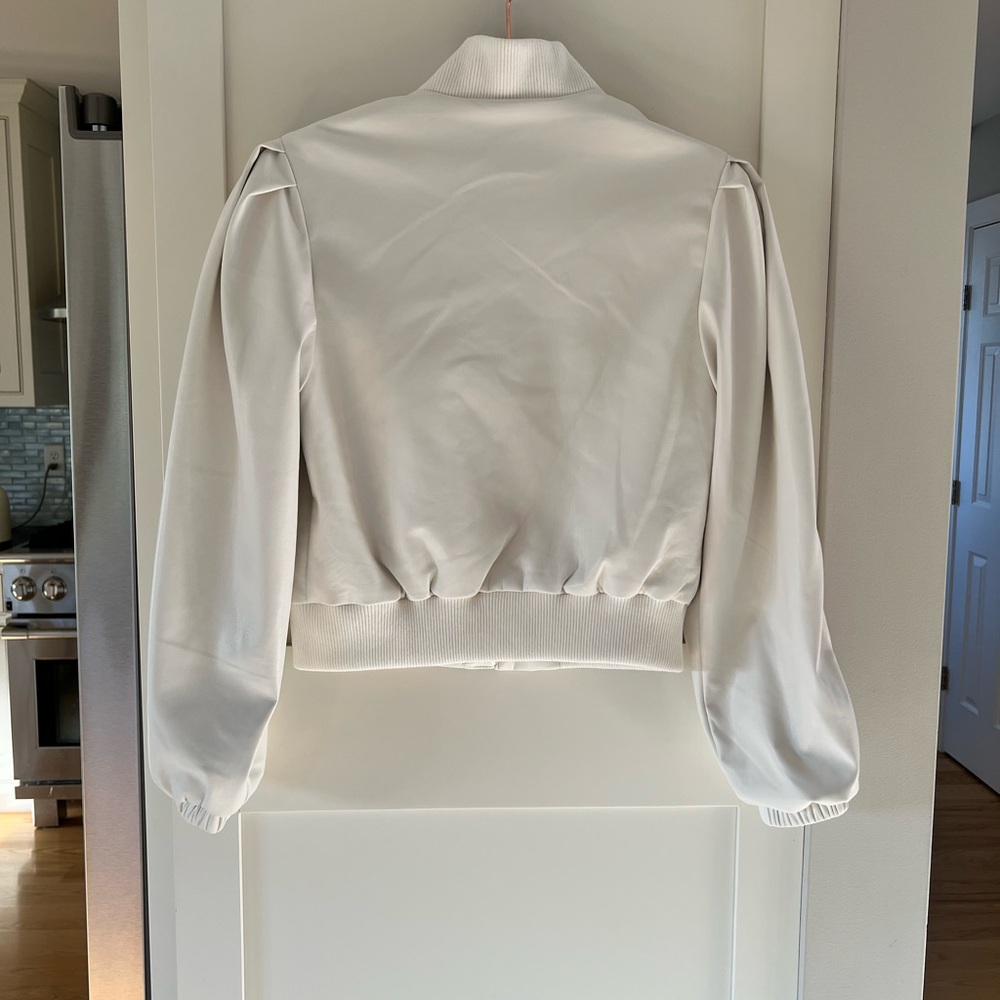 Women's White Bomber Jacket - Picture 6 of 11